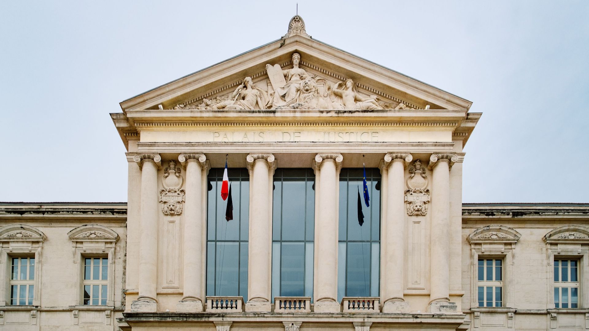 The historic Palais de Justice in Nice, showcasing classic French architectural design.