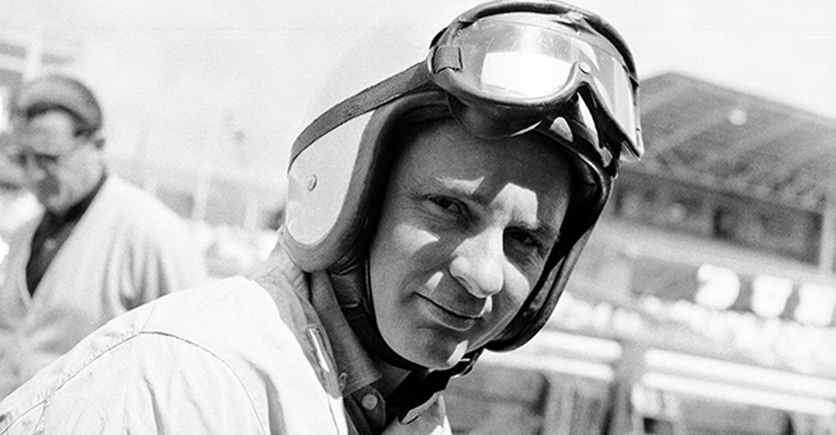 Bruce McLaren at Brands Hatch motor racing circuit, Kent, England