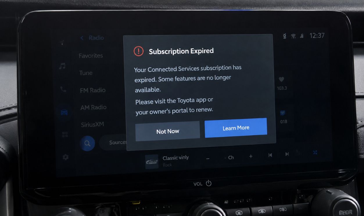Subscription expired on car display