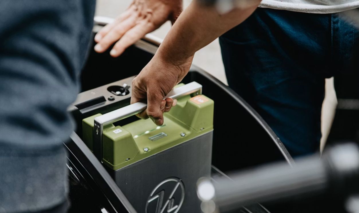 EV battery pack removed from the vehicle