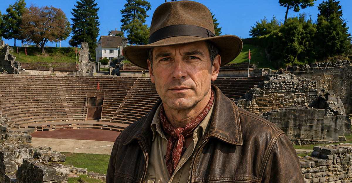 AI-generated image of an archaeologist at Augusta Raurica.