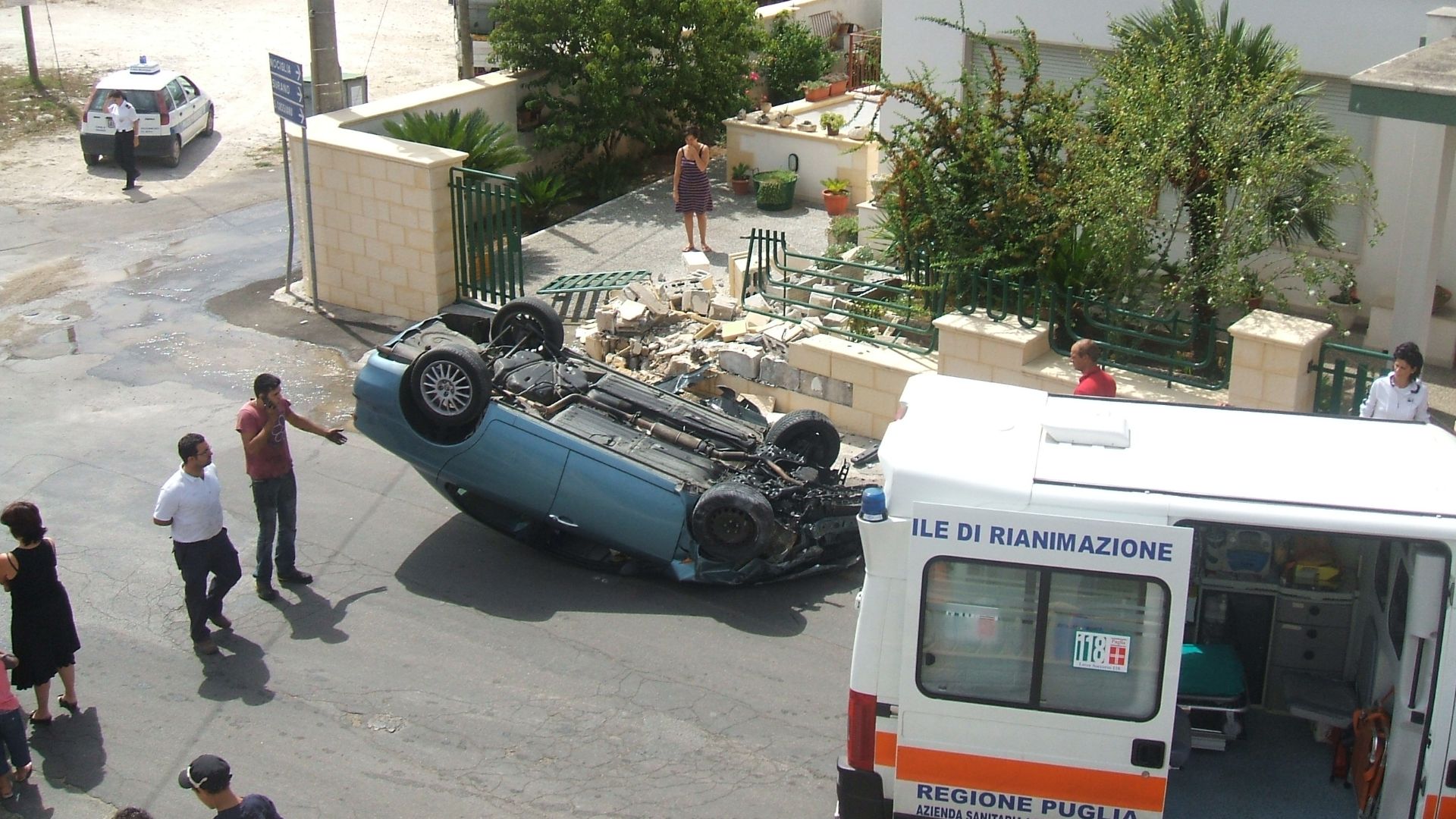 Rollover in Poggiardo.