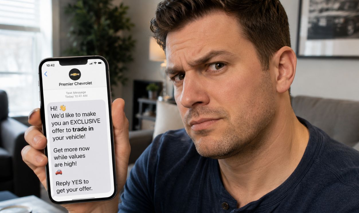 Man showing text