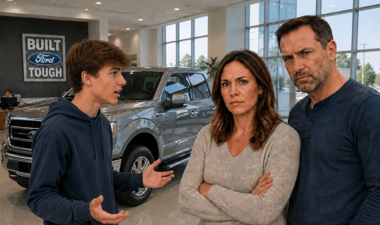 Teen child talk to parents