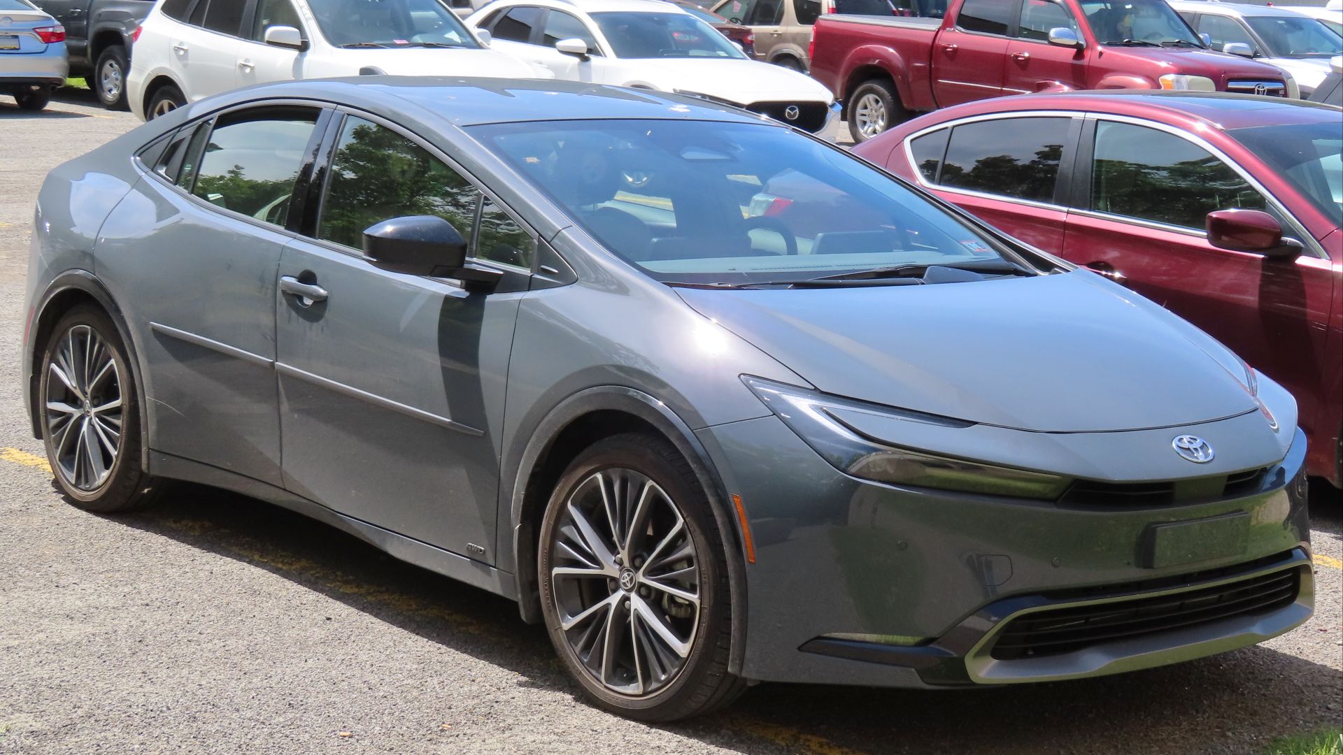 2024 Toyota Prius XLE AWD photographed in New Castle, Pennsylvania. Finished in Guardian Gray.