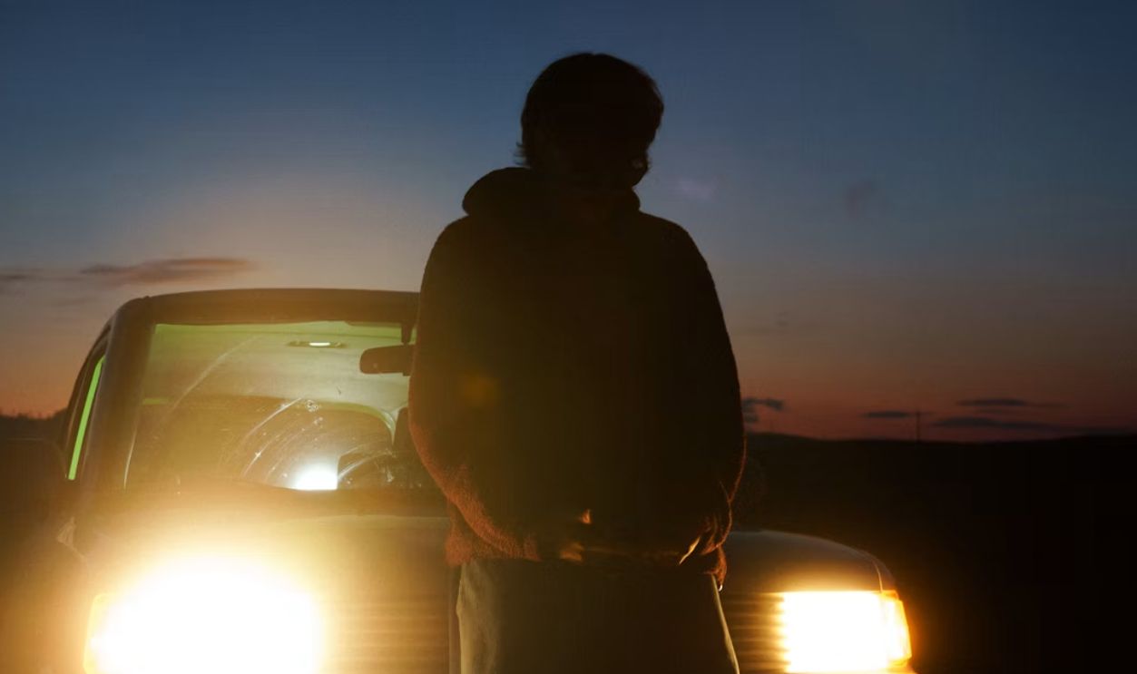 car headlights in the dark 