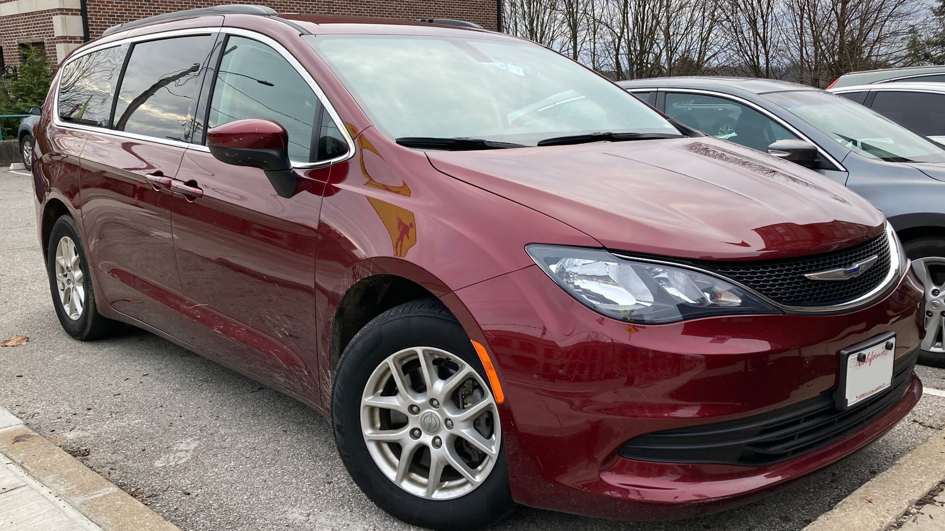 A 2020 Chrysler Voyager LXI in Velvet Red Pearlcoat. This Voyager is equipped with the 3.6L V6 engine, and assembled in Windsor, Ontario.