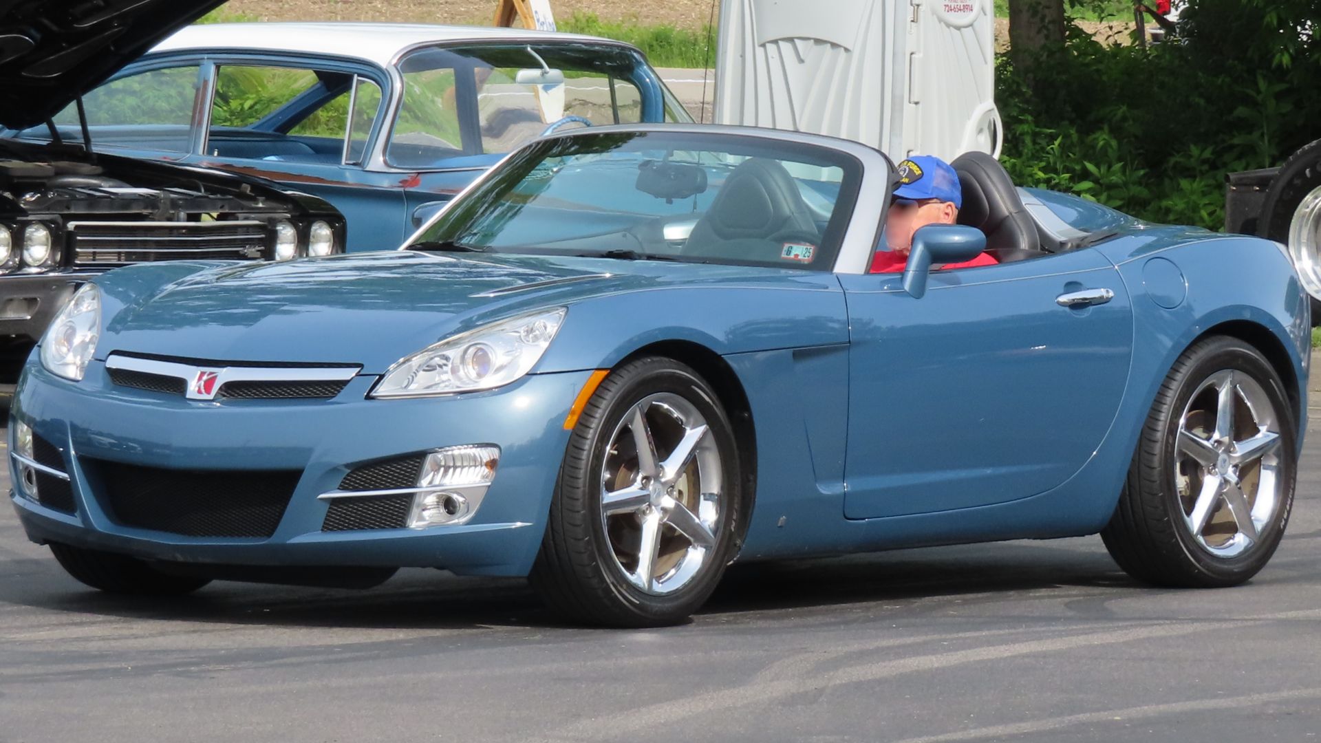 2008 Saturn Sky photographed at the New Castle School of Trades 7th Annual Car & Craft Show in New Castle, Pennsylvania. Finished in Bluestone.