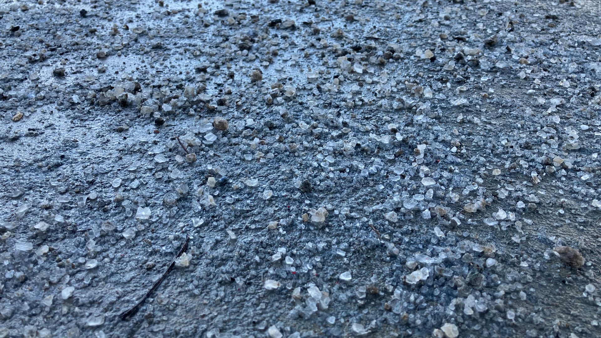 Road Salt at Queen and Ridout Station in London, Ontario