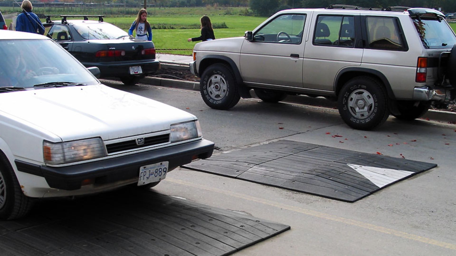 Rubber speed cushions (likely located in British Columbia, Canada)