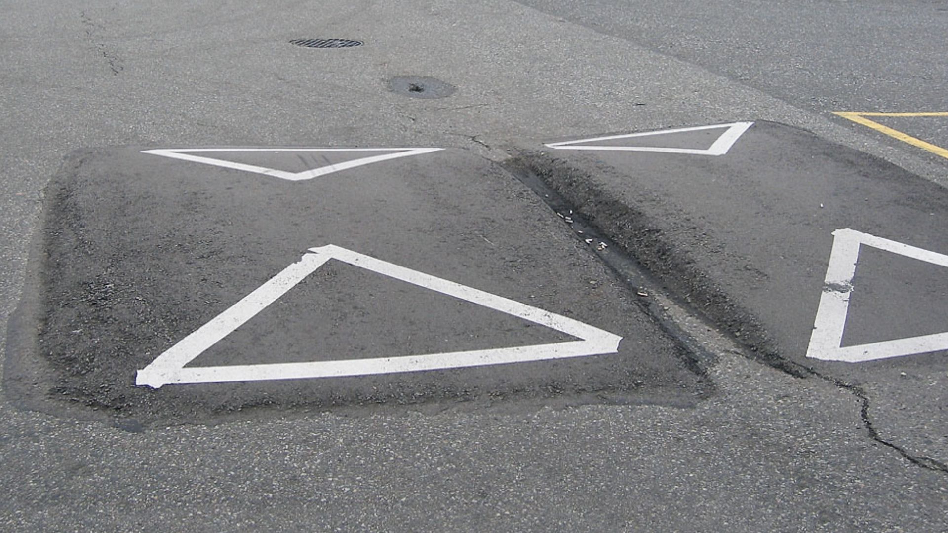 Speed ramps in commercial lane (likely located in British Columbia, Canada)