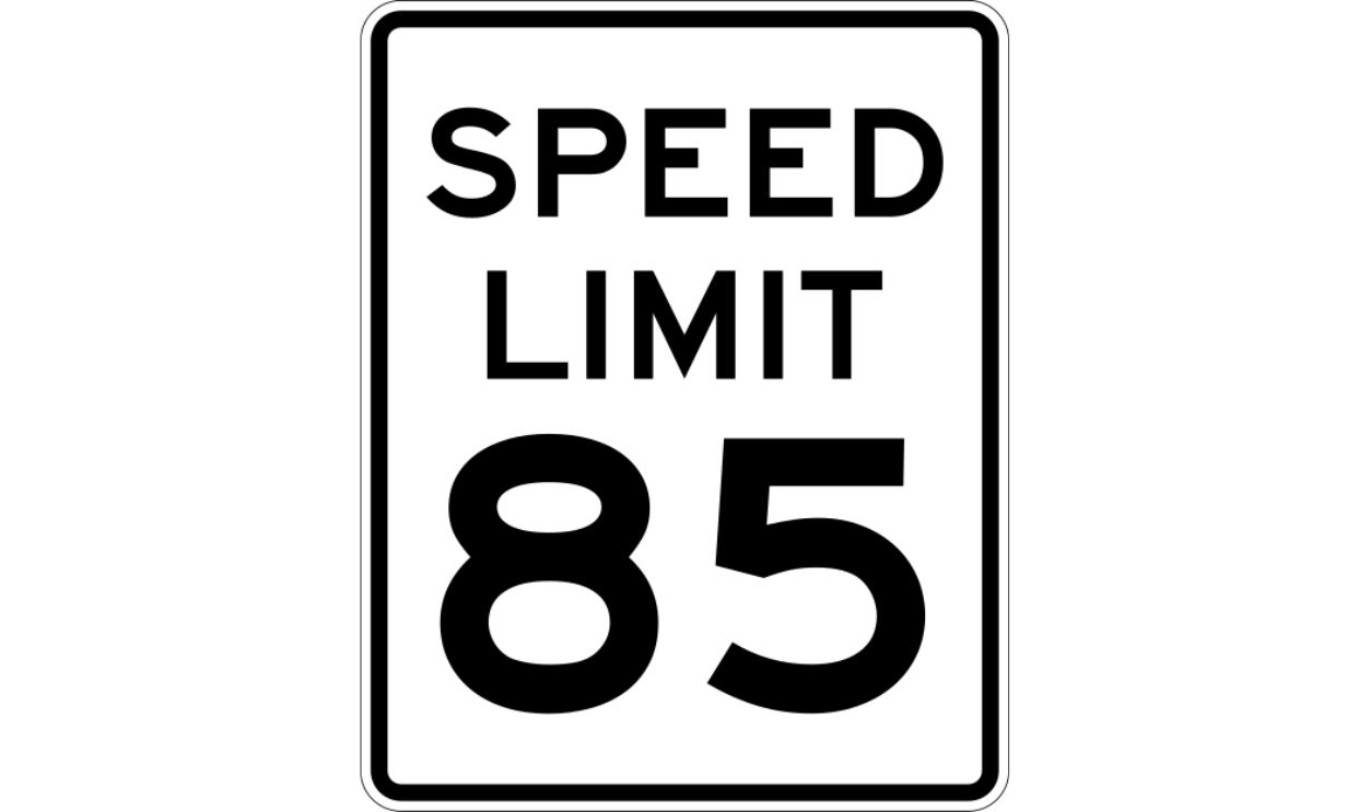 Speed Limit 85 sign
