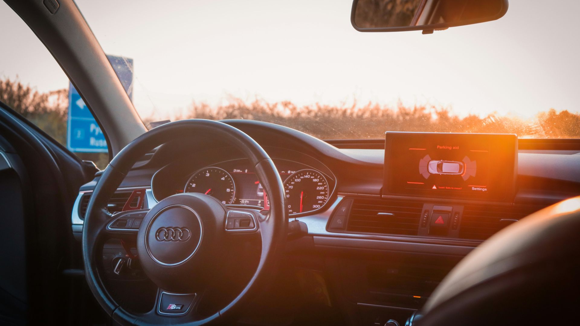 the inside of a car