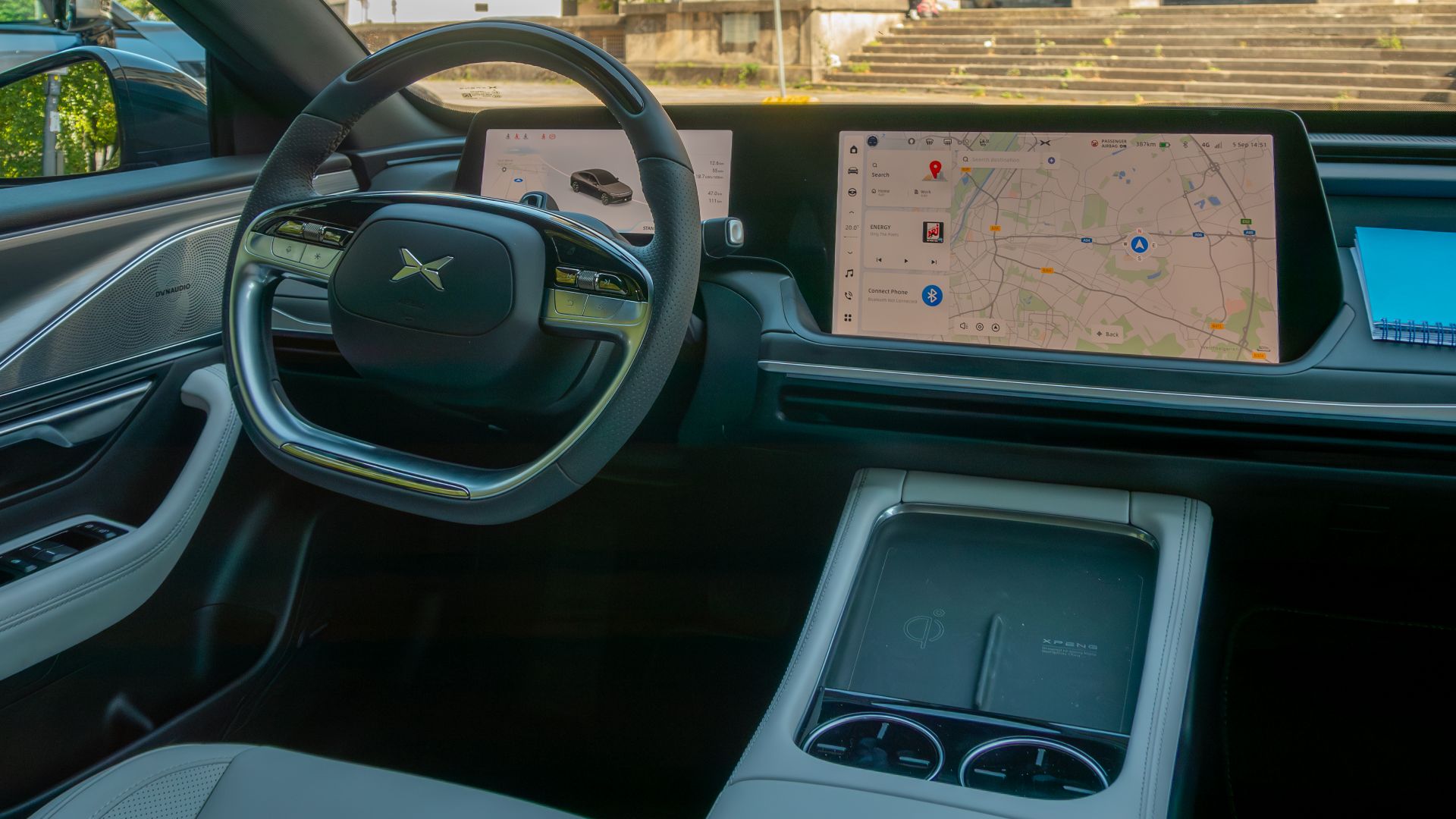Interior of a XPeng P7 Performance at IAA Open Space 2023 in Munich