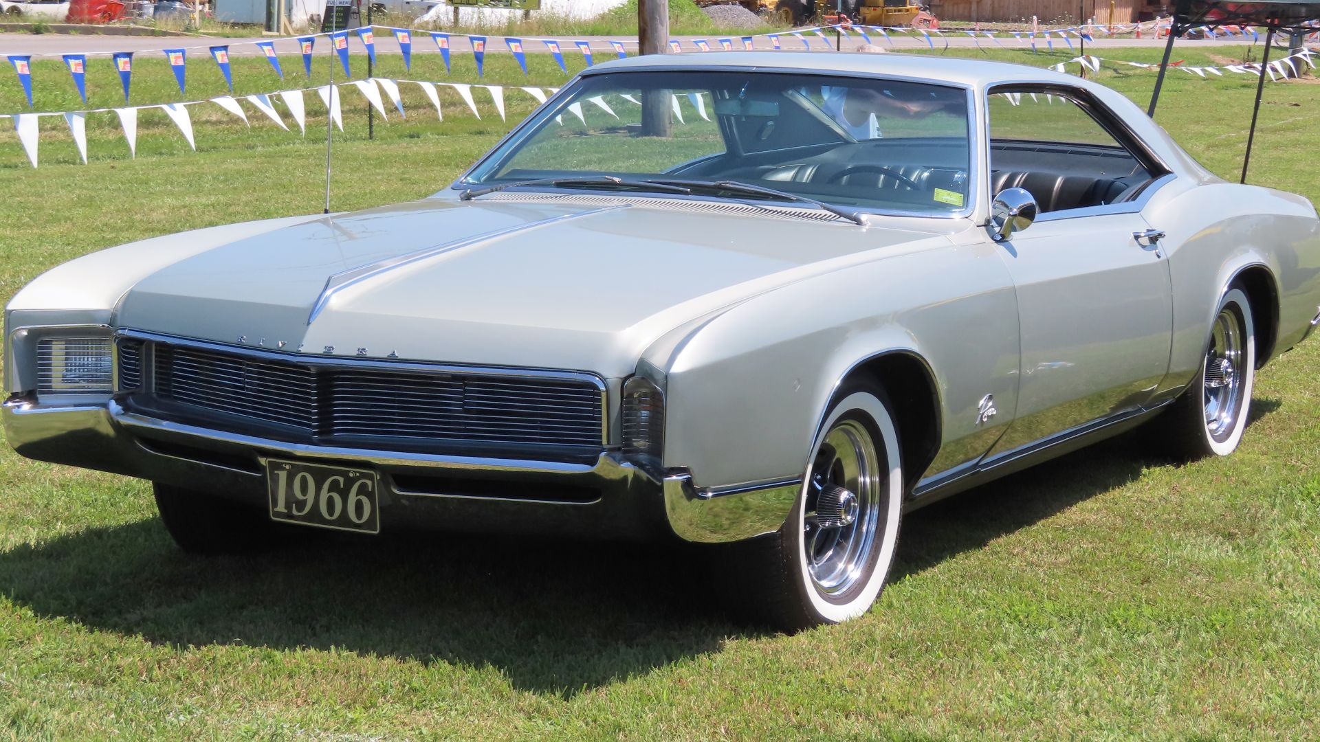 1966 Buick Riviera photographed at the July 20th, 2024 Hovis Truck & Auto Supply Annual Cruise-In in Mercer, Pennsylvania. Finished in Silver Mist.