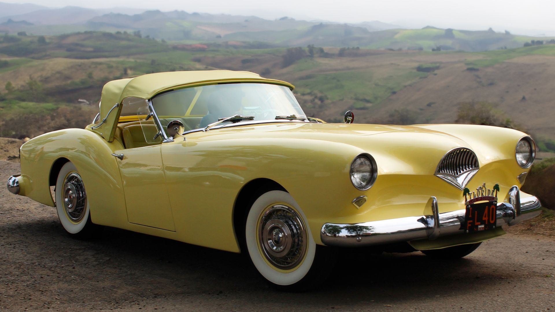 A 1954 Kaiser Darrin photographed during the 2019 Greenwich Concours d'Elégance, Connecticut, USA. 435 were produced