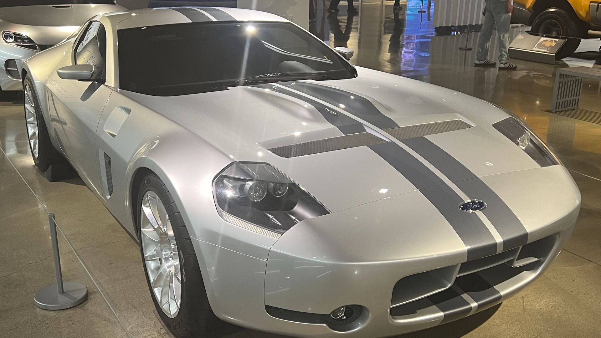 A mockup of a 2005 Ford Shelby GR-1 in the Petersen Automotive Museum.