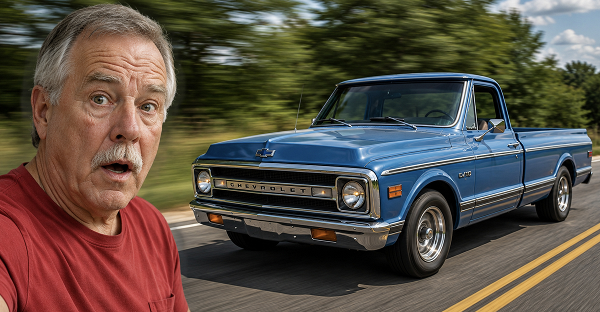 Man with an old pickup truck