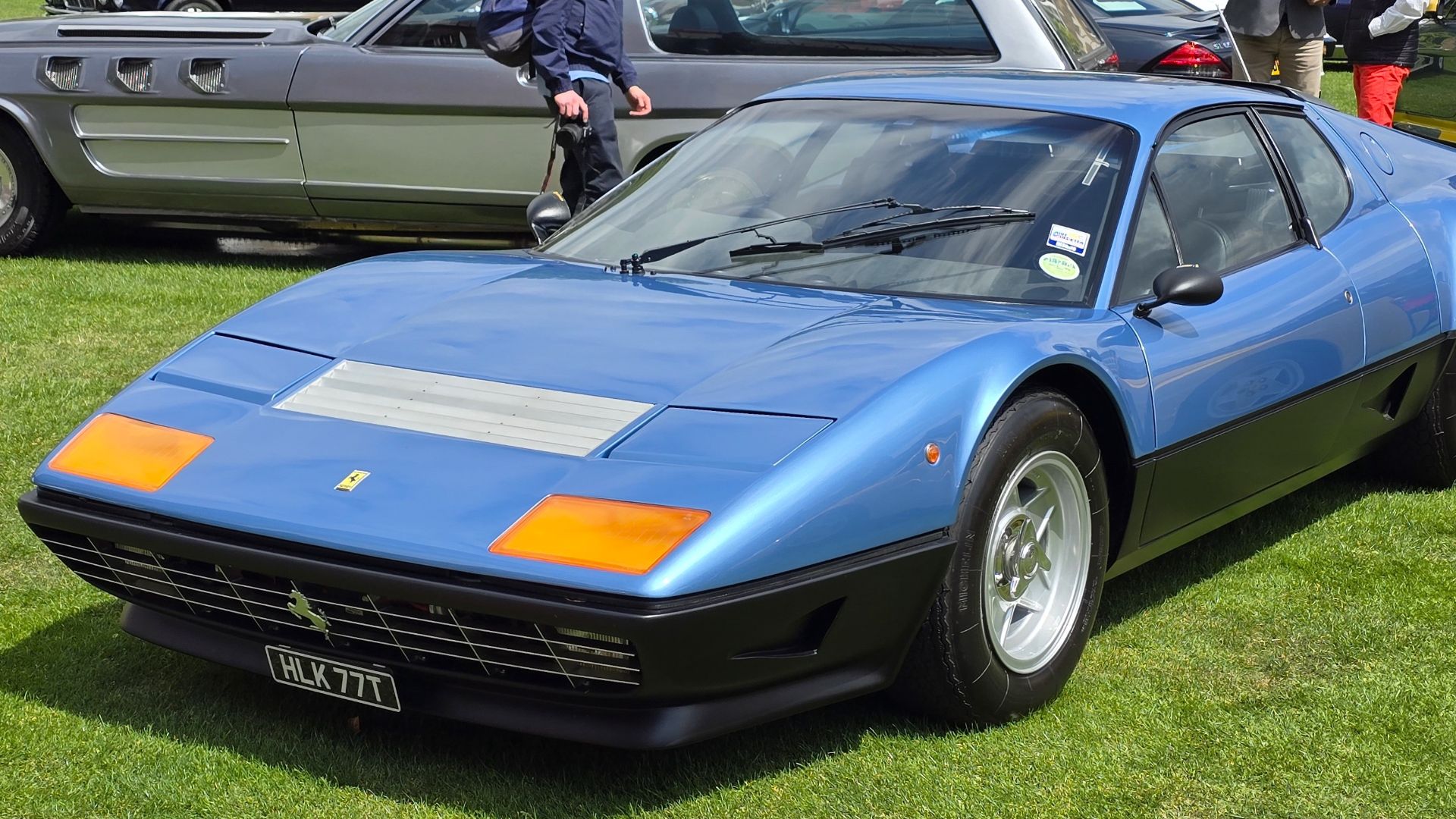 A 1979 Ferrari 512 BB taken at London Concours 2024.  Was originally a demonstrator by Maranello Concessionaires and is finished in Azzurro Metallizzato.[1]