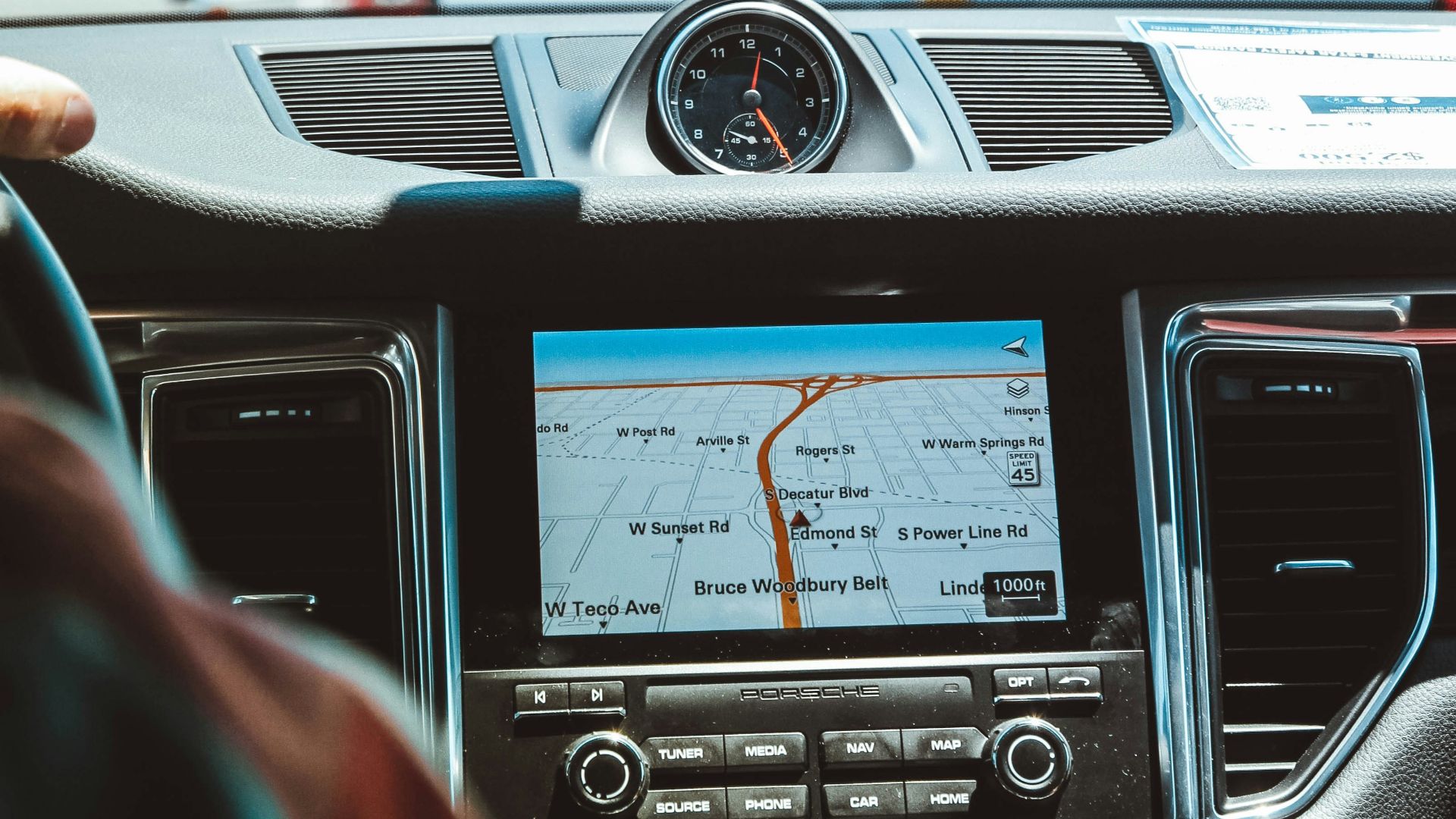 black GPS navigator turned on