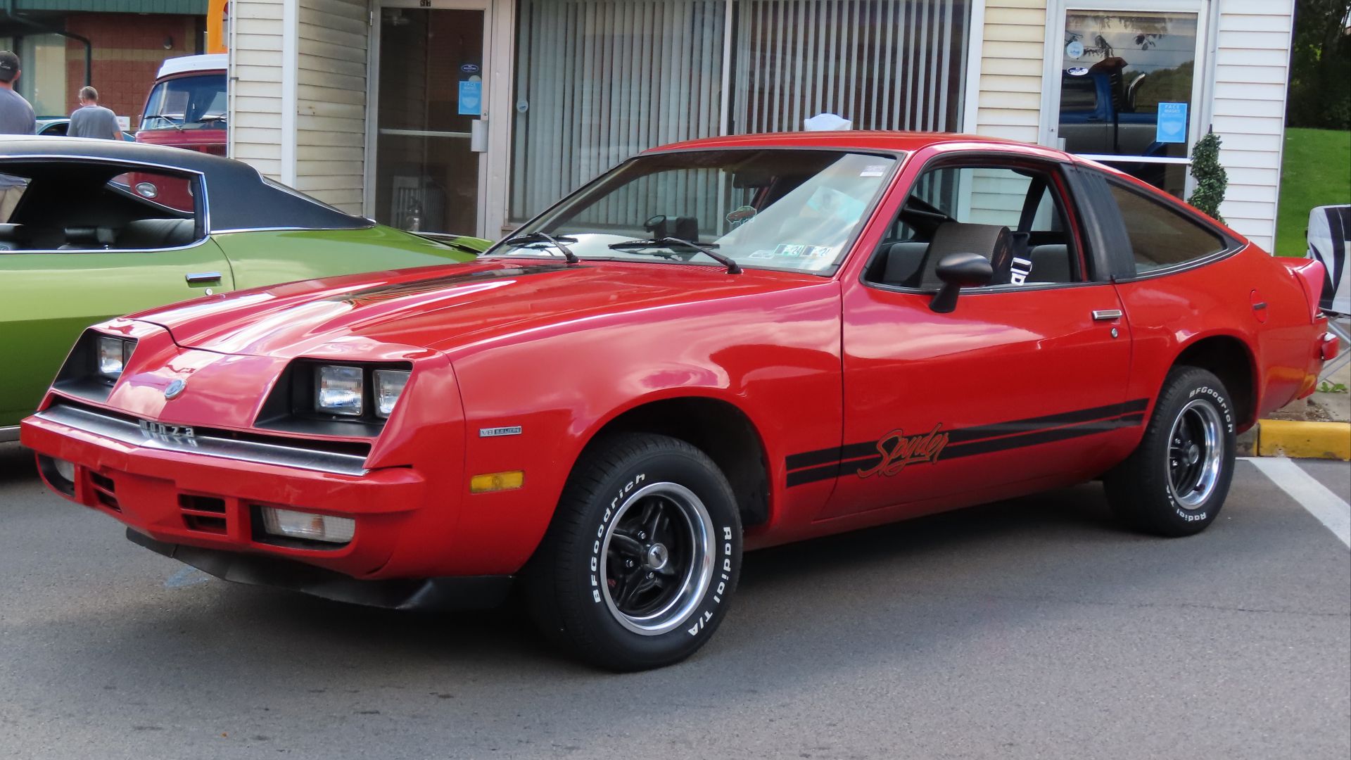 1978 Chevrolet Monza 2+2 Sport Hatchback Coupe with Spyder Appearance and Equipment packages photographed at the 2023 Fall Fest and Car Cruise in Ellwood City, Pennsylvania. Finished in Red.