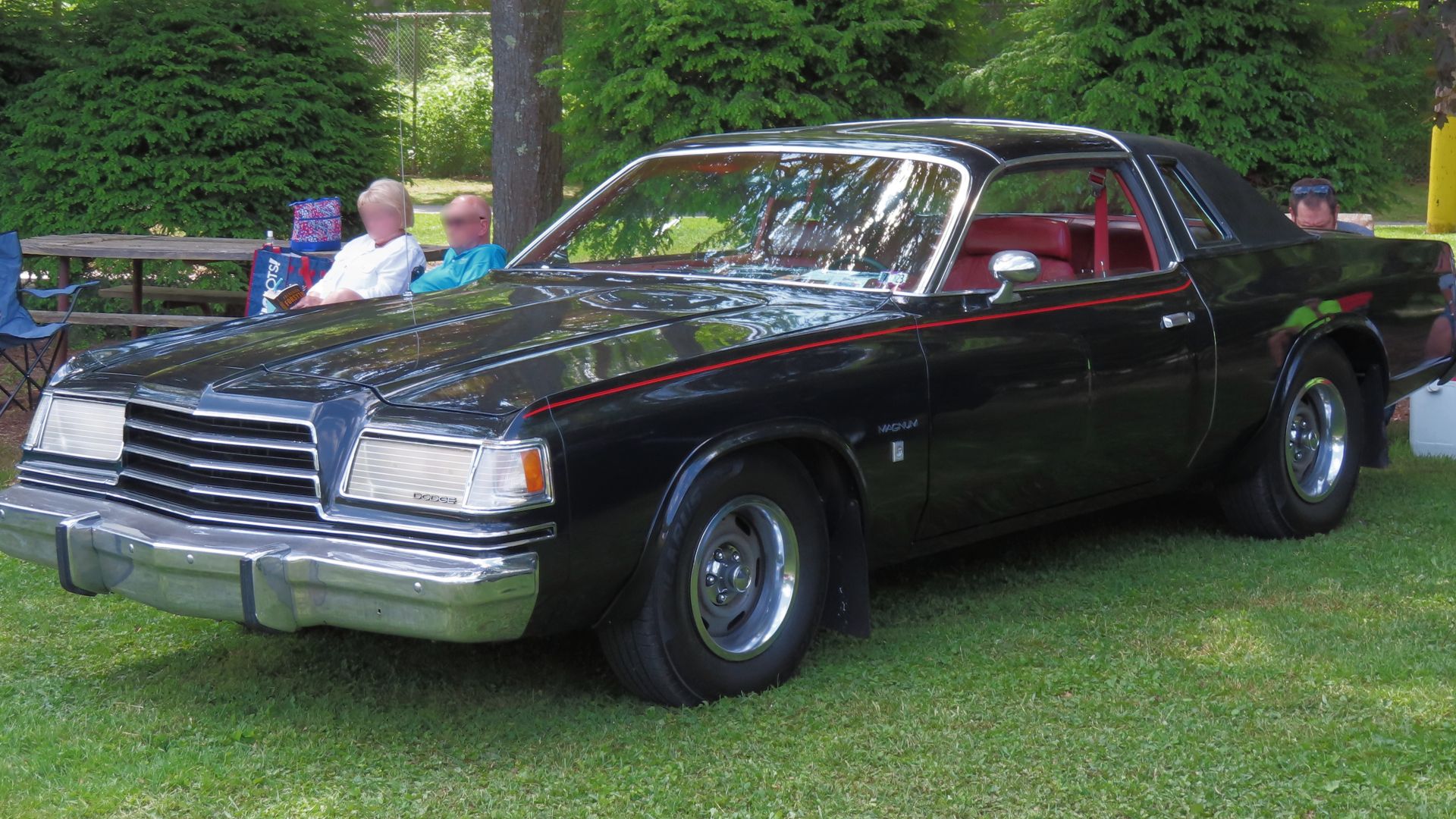 1979 Dodge Magnum GT photographed at the 2023 ARMCO Park Wheels of Steel Car Cruise in Slippery Rock, Pennsylvania. Finished in Black.