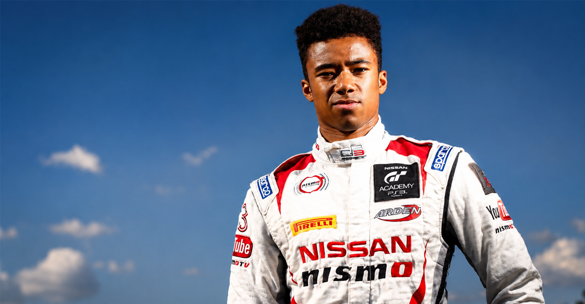 Jann Mardenborough posing at the 2014 GP3 Series Round 5, Budapest, Hungary
