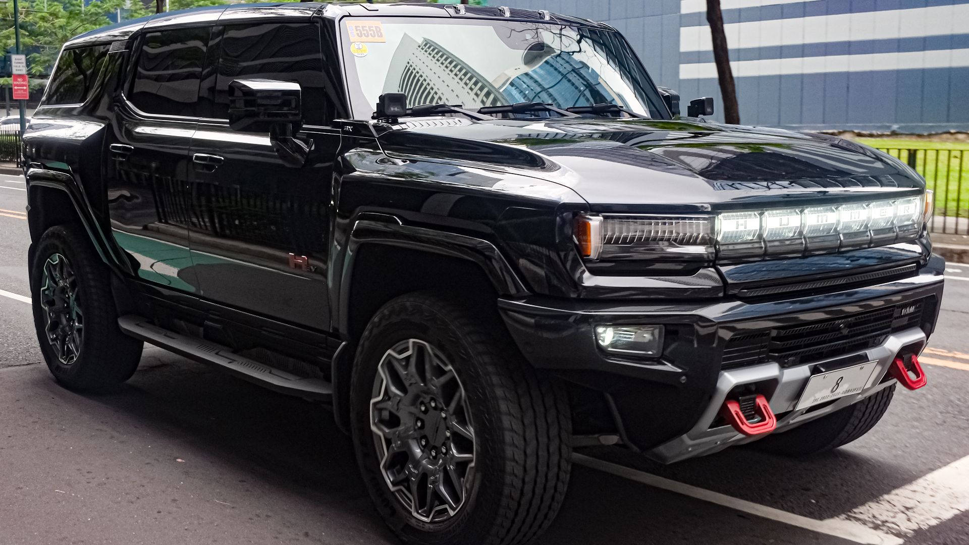 Black Raven GMC Hummer EV SUV 2x with 8 plate, typically reserved for Congressmen of the Philippine House of Representatives