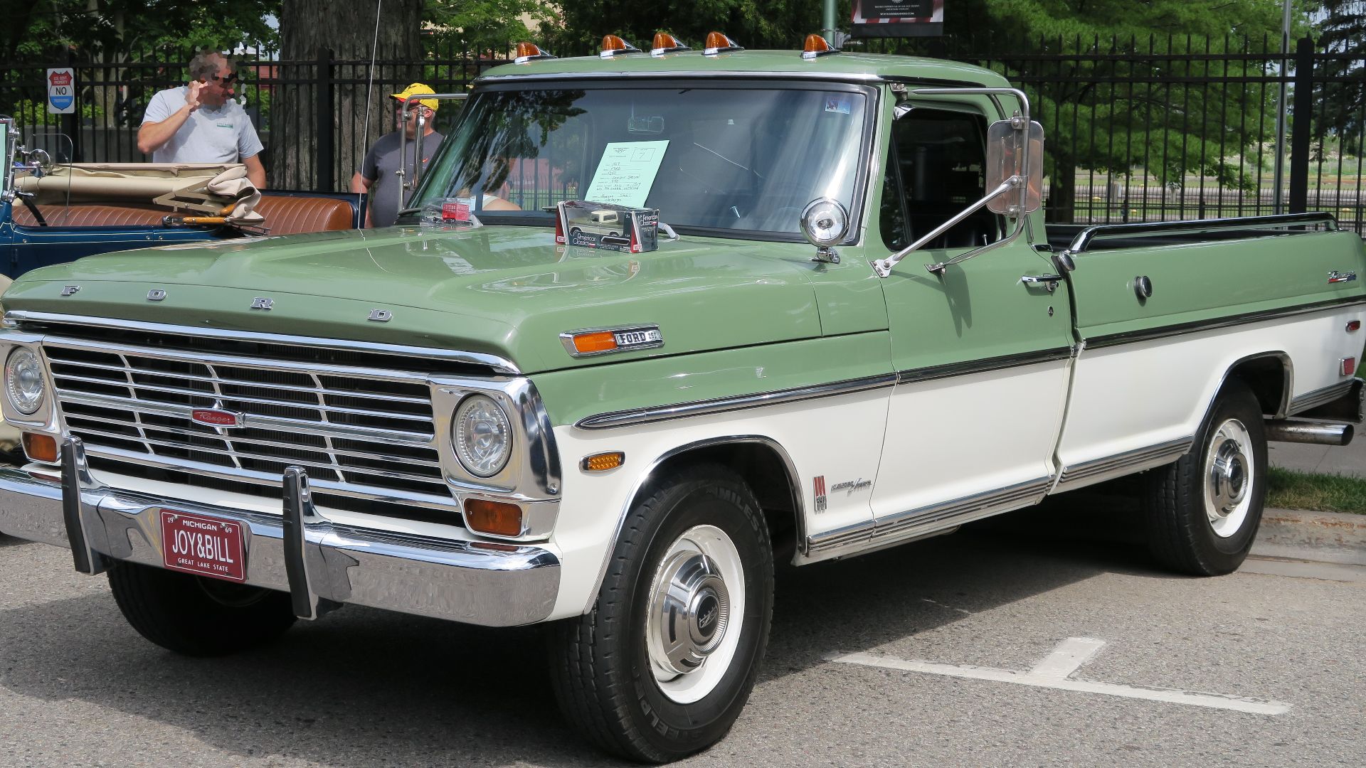 1969 Ford F-250 Ranger Camper Special photographed in Sault Ste. Marie, Michigan, USA.