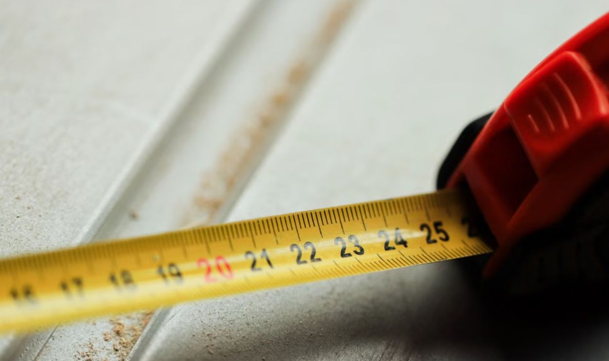 Detailed view of a tape measure