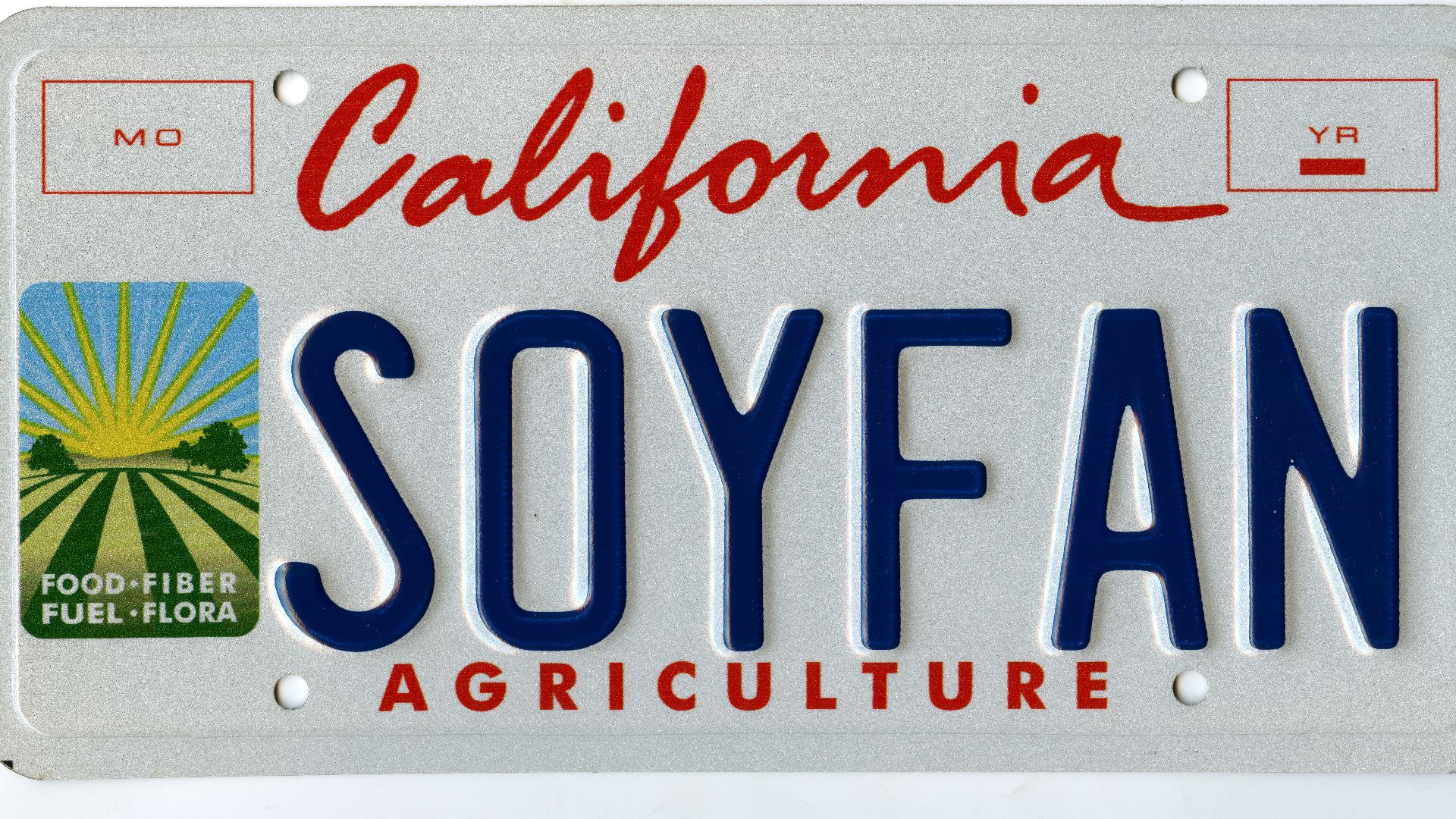 California specialty Agriculture License Plate