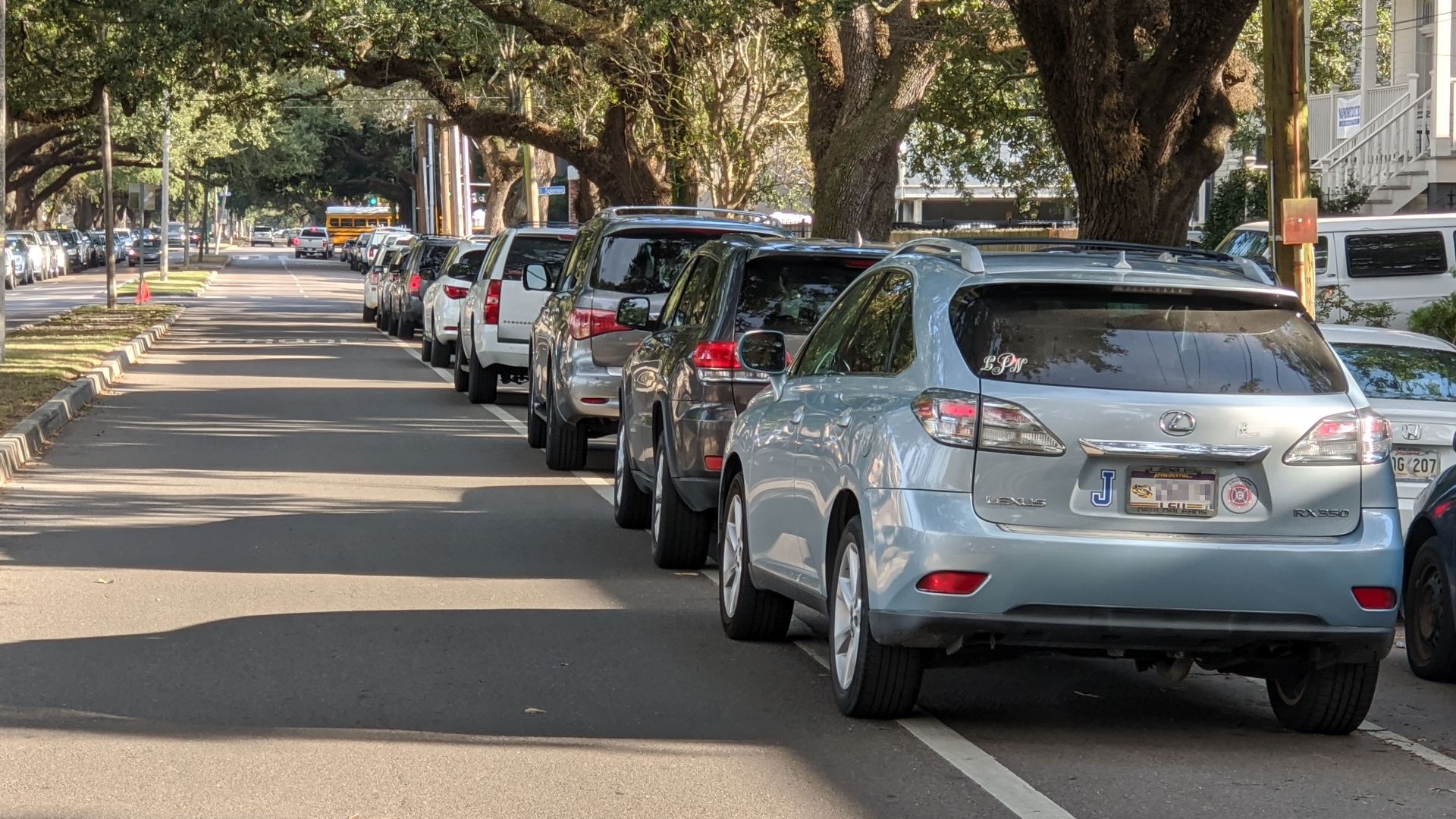 Jesuit School parents cars blocking the bike lane - Mid-City New Orleans, November 2019
Isn't that like a $350 fine?