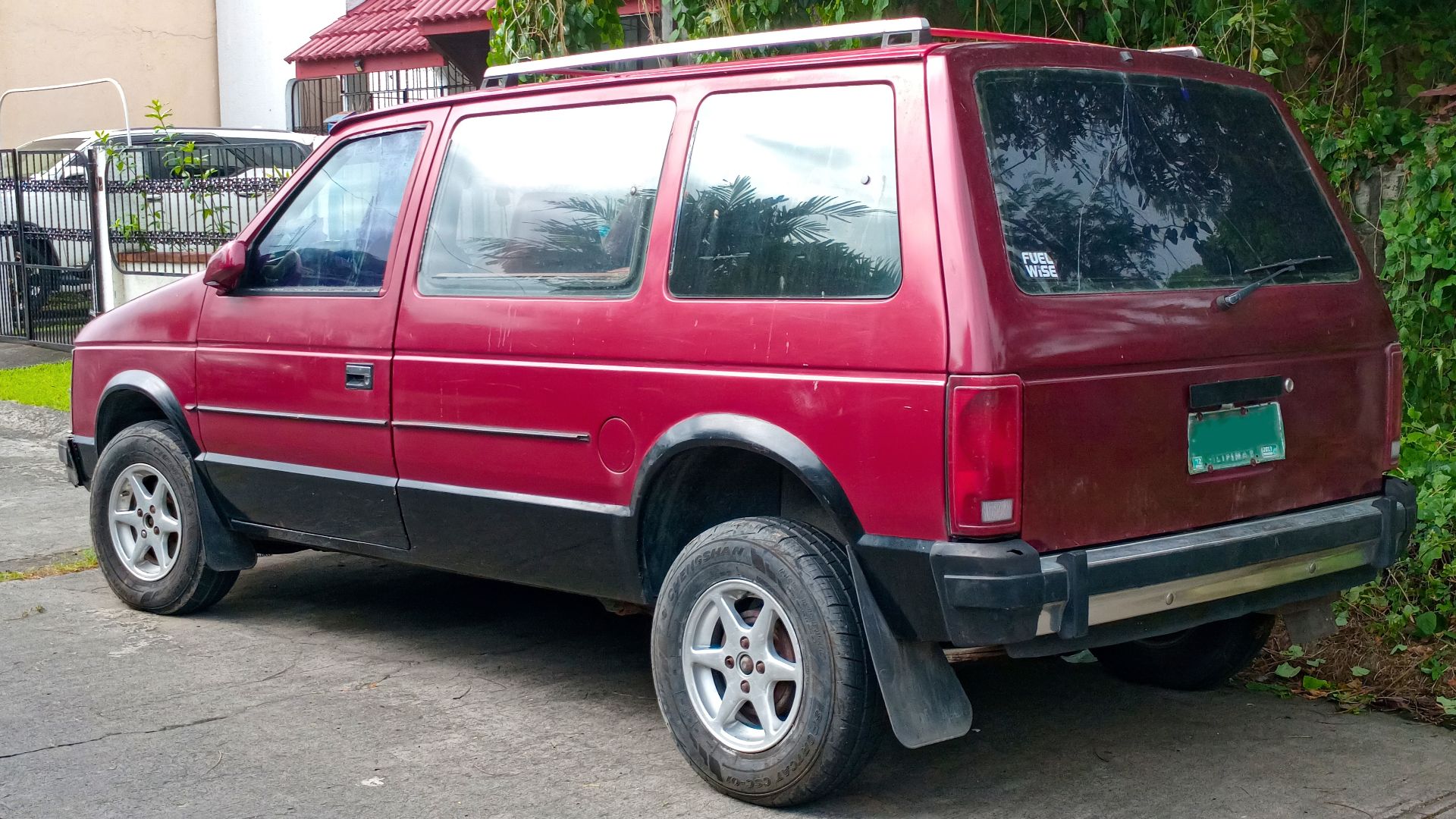 1984-86 Plymouth Voyager LE in Garnet Red Pearl Coat. One of (if not, the only) the remaining few examples of surviving Plymouth vehicles in the Philippines.