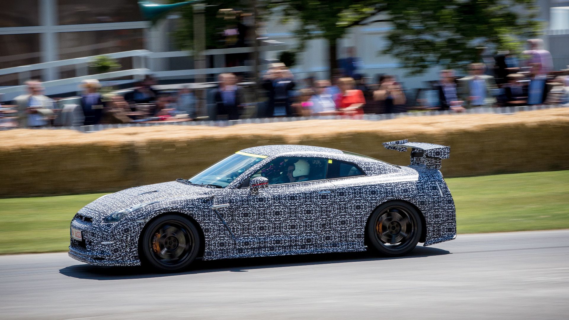 The Nissan GT-R Nismo 'Time Attack' edition, driven by Jann Mardenborough at the 2014 Goodwood Festival of Speed.