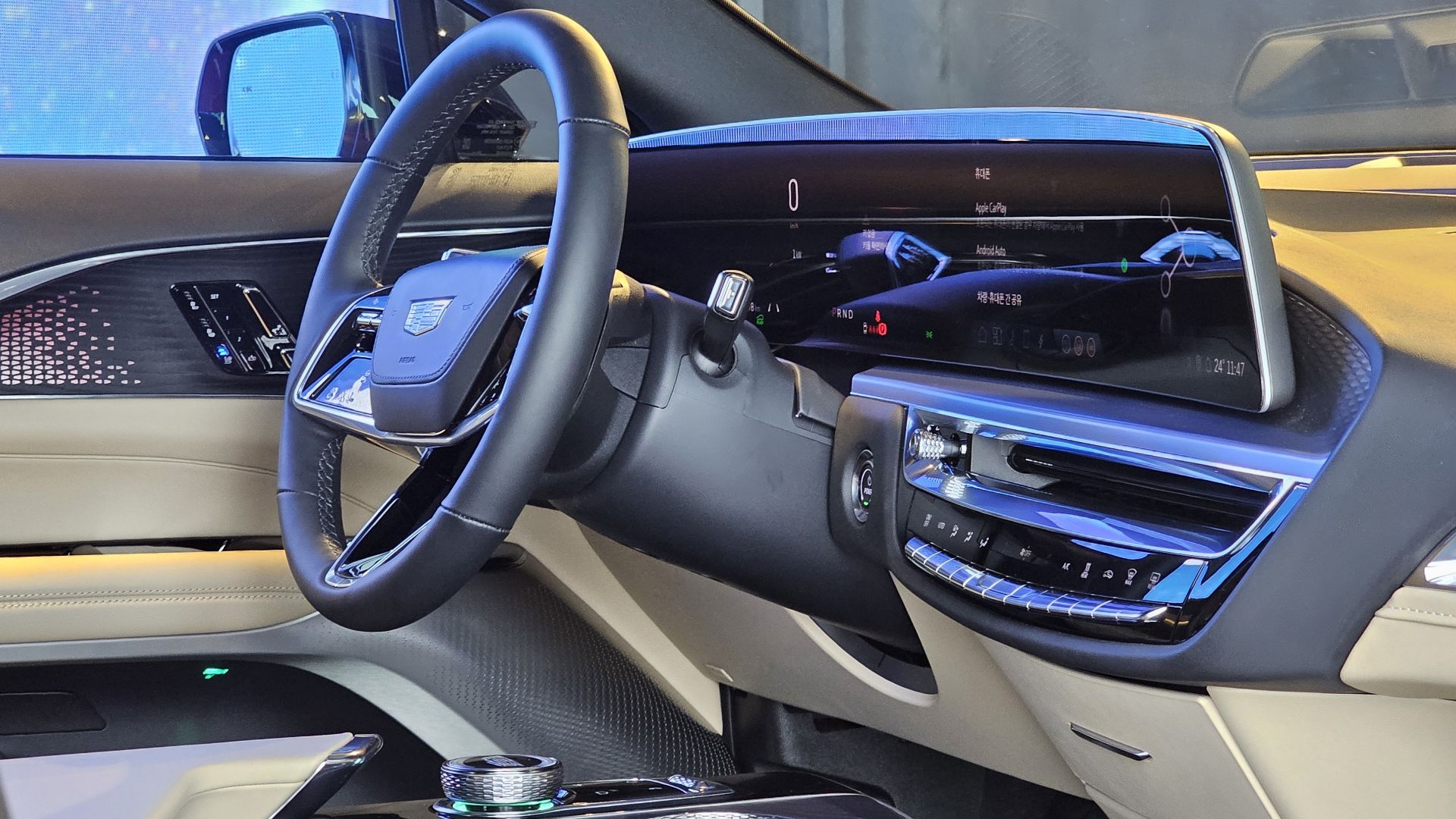 Cadillac Lyriq L233 Oxford Stone Interior with Garnet Accents at the House of GM.