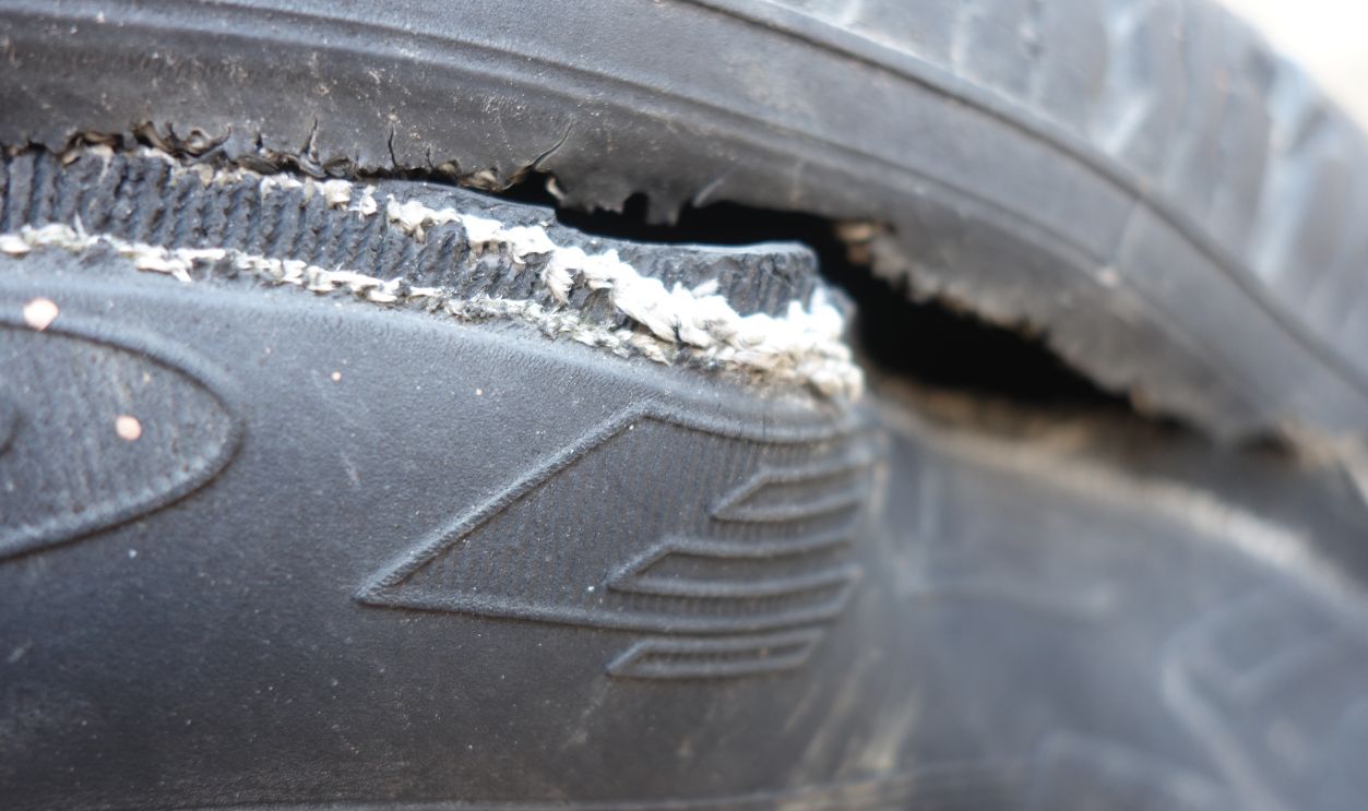 Transcarpathia, Ukraine - February 13, 2017: The old wheel from a vehicle