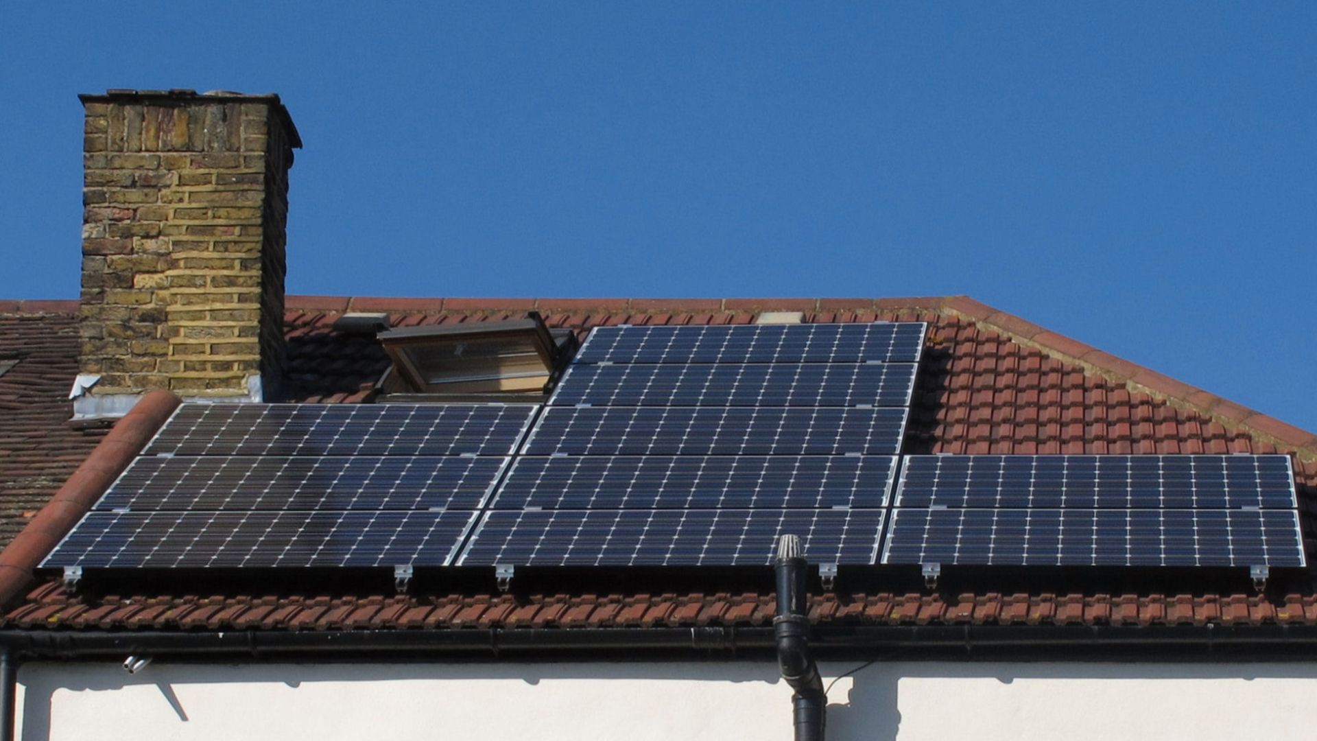Installation of solar PV panels - panels in place