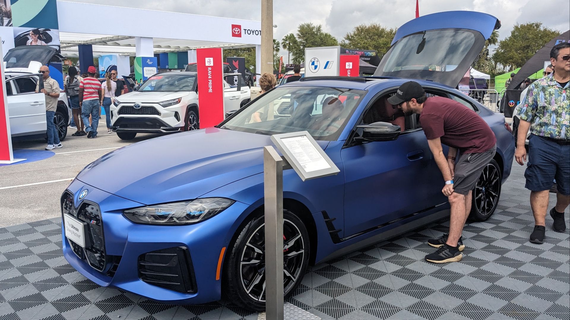 a 2024 BMW i4 M50 xDrive on display at Electrify Expo Orlando