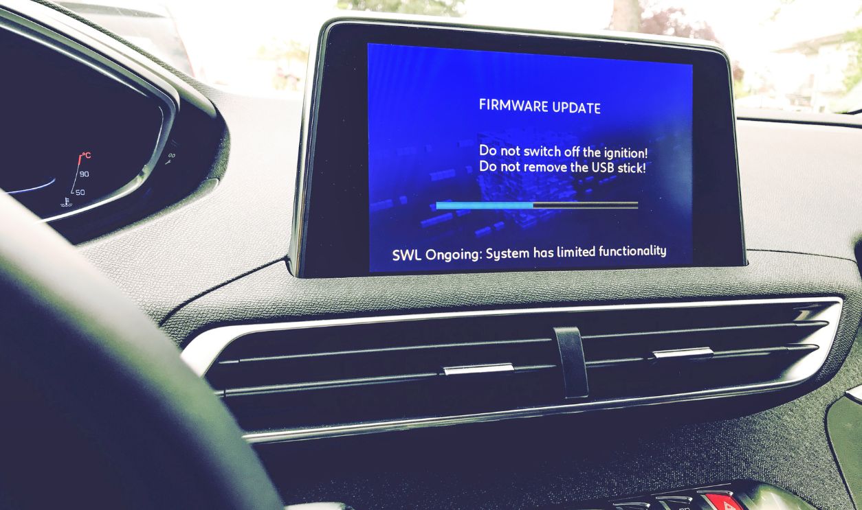 Firmware update on a modern car.