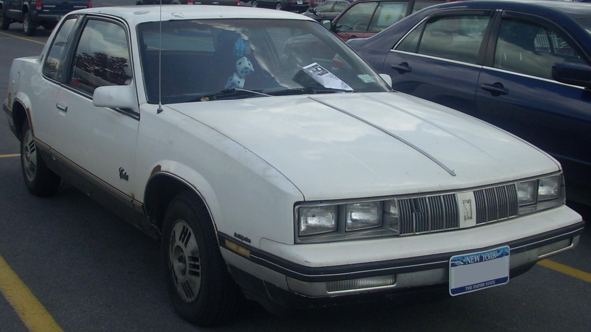 1985-1986 Oldsmobile Calais photographed in Plattsburgh, New York, USA.