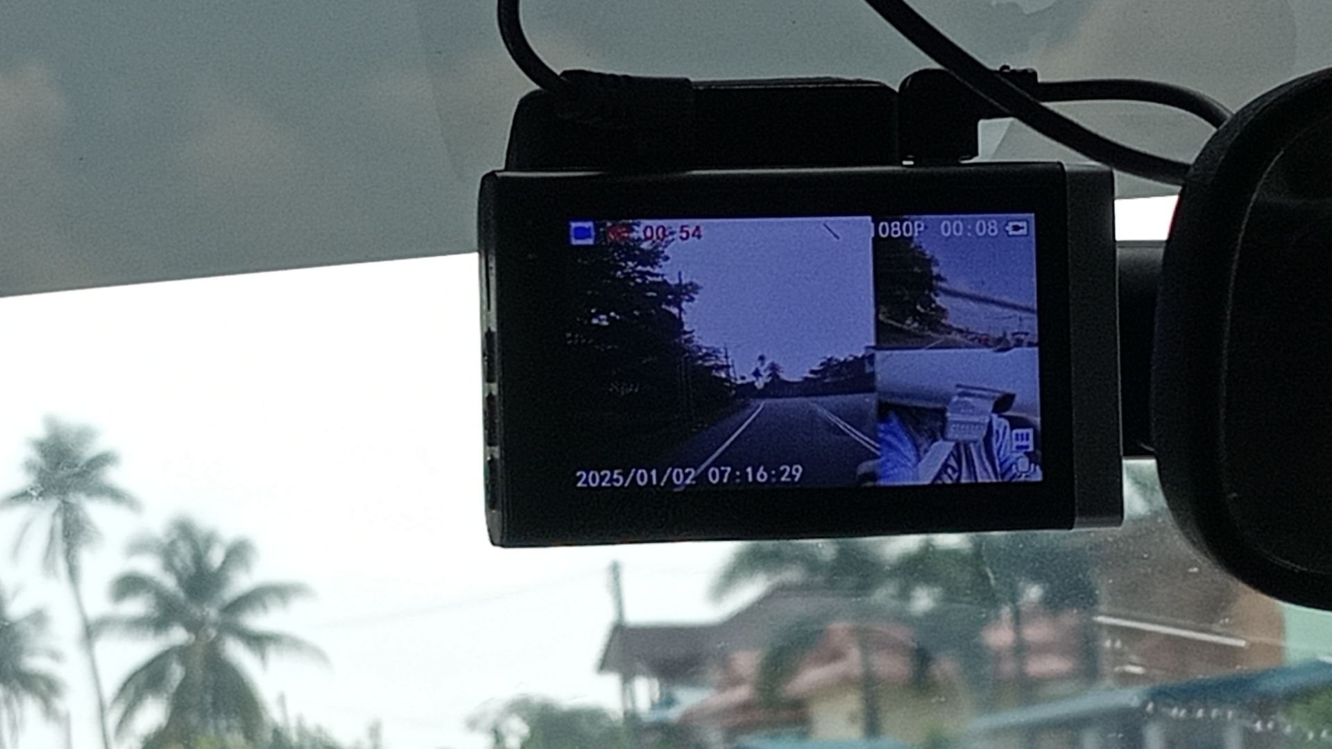 A Car dashcam in Toyota Wish 1st gen. Taken in June 2026.