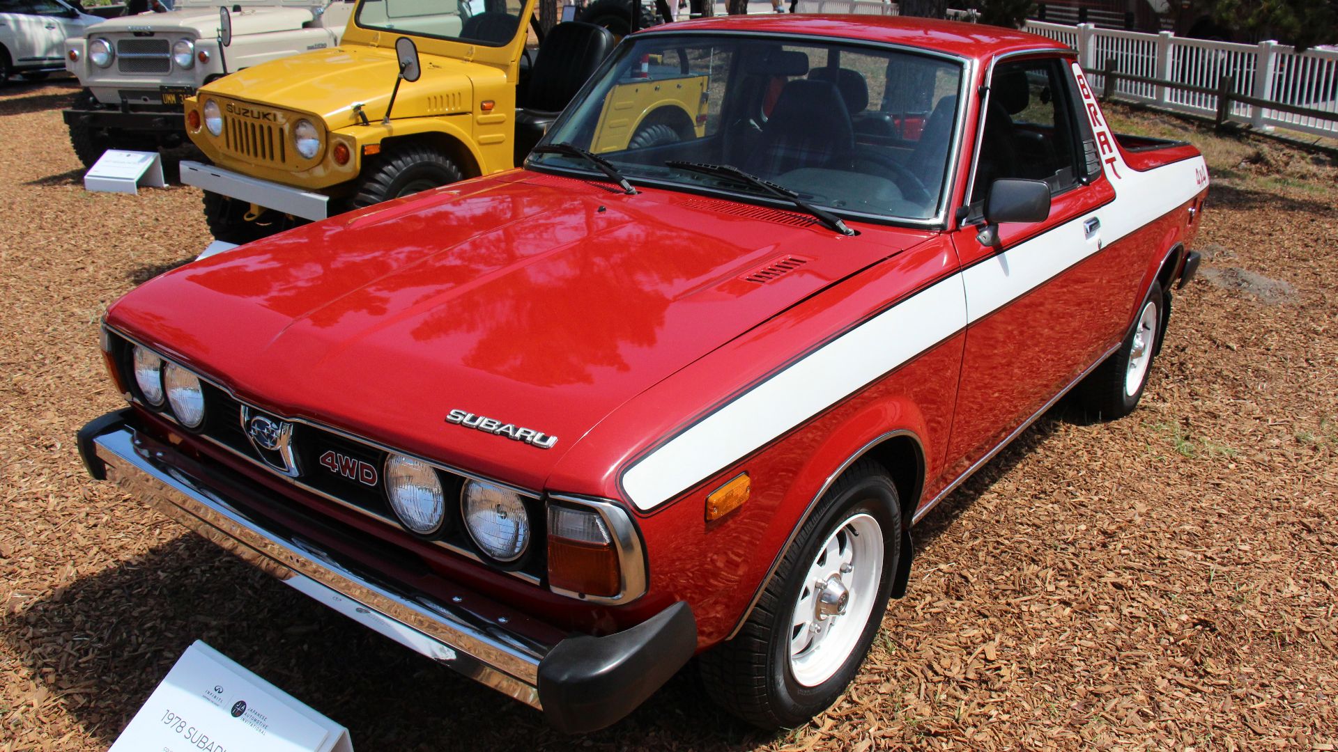 Known as the Subaru Brat in Japan and America (Bi-drive Recreational All-terrain Transporter) and Brumby in Australia, it was available from 1978-94. The Brat was introduced to match the demand for small trucks in the USA, from Toyota, Nissan, and Mazda.