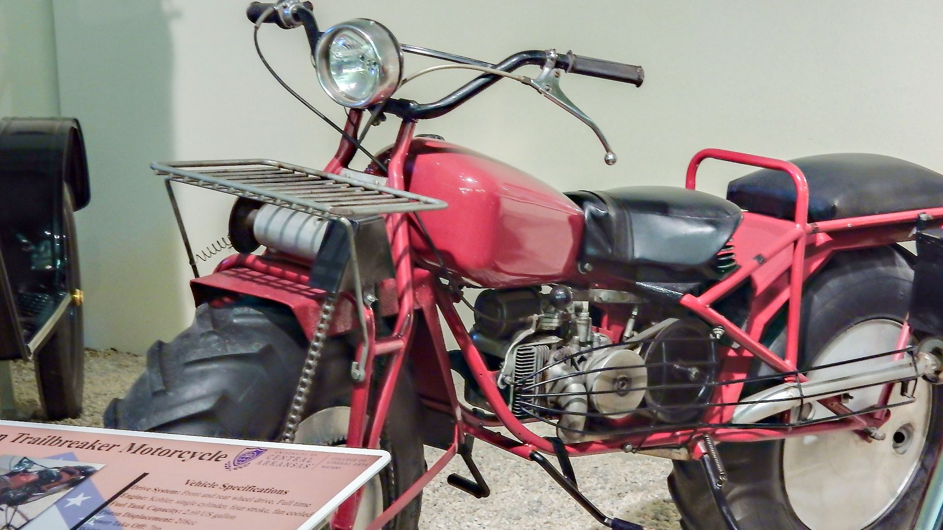 1969 Rokon Trailbreaker two-wheel drive off-road motorcycle from The Museum of Automobiles in Arkansas.