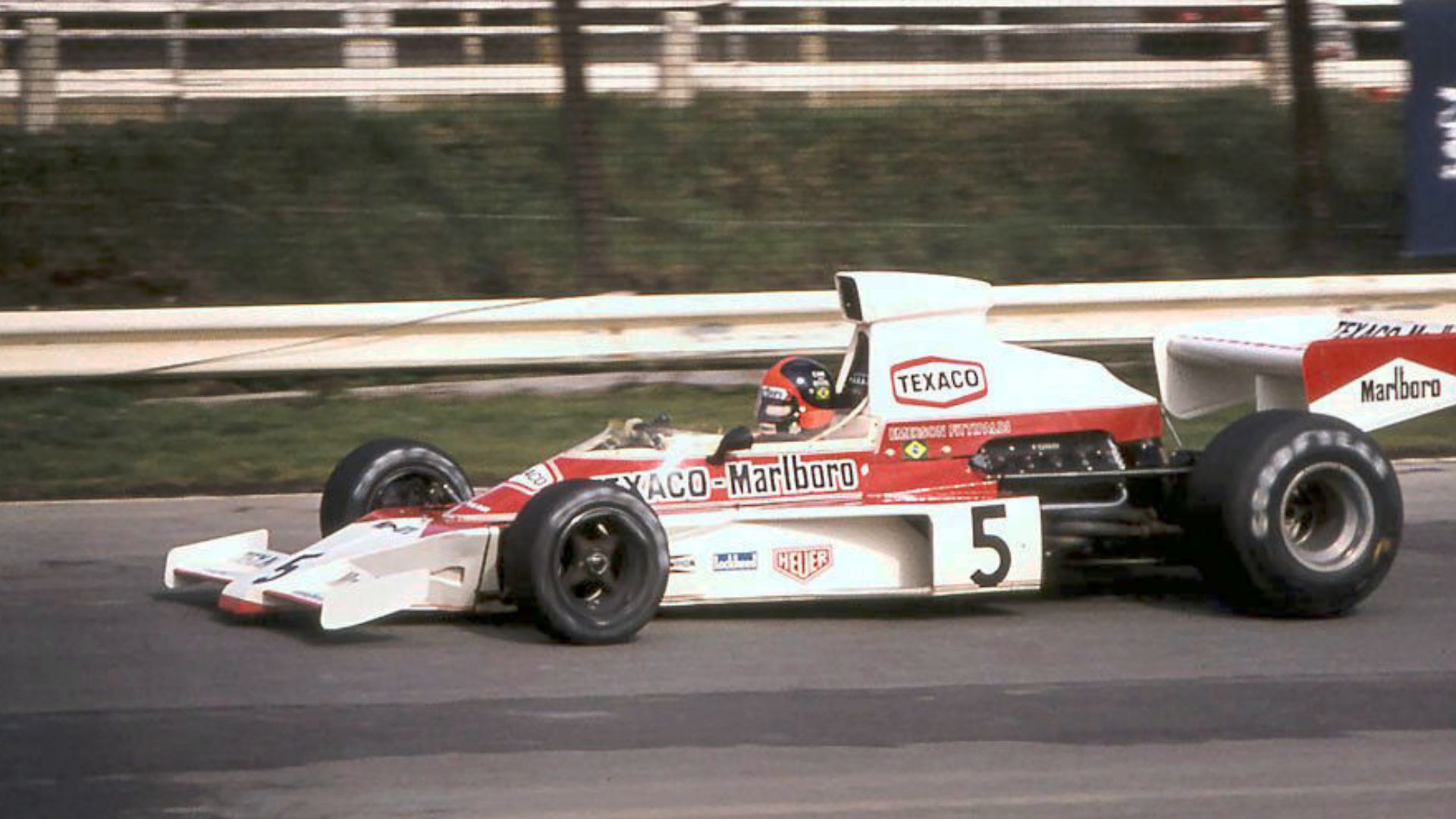 Emerson Fittipaldi, Marlboro Team Texaco (McLaren) McLaren M23 at British GP Race of Champions *The chassis seemed to be an earlier model of the 1974 M23B (look its engine cover)