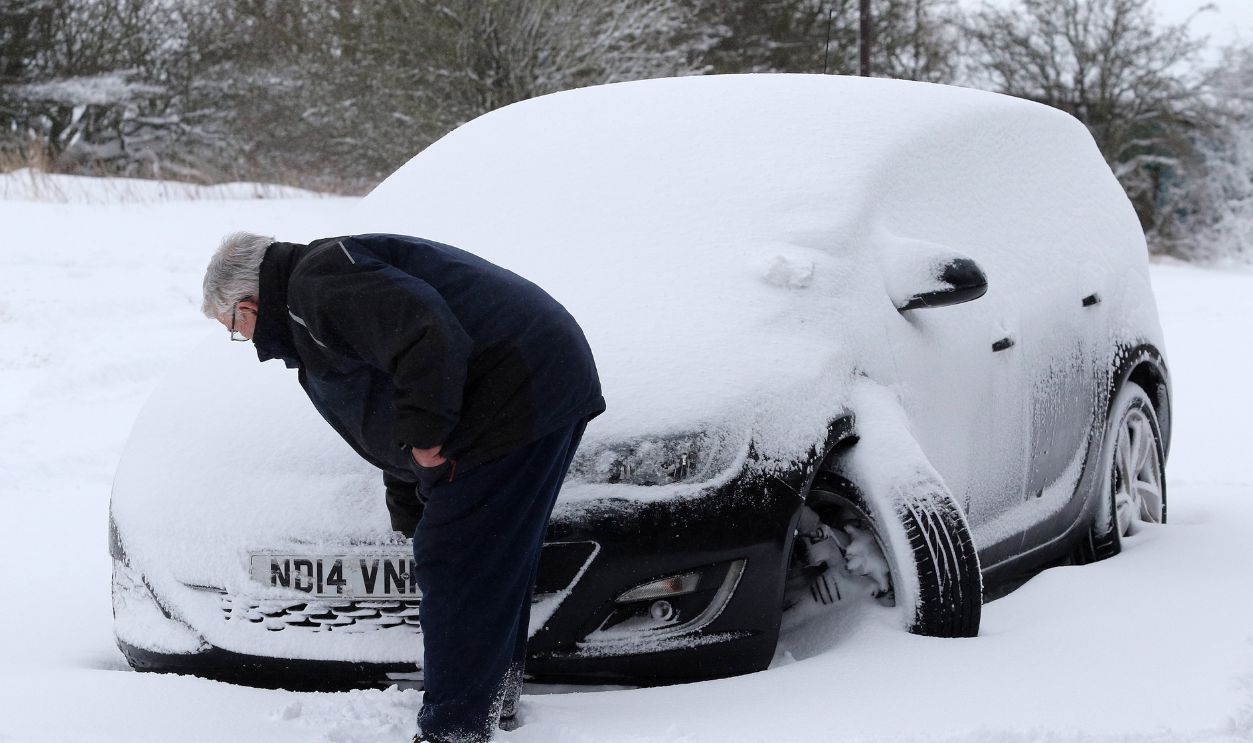 car in snow