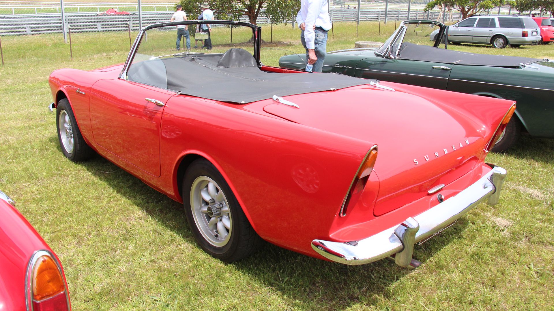 A 2 seat open sports car produced by the Rootes Group.
Built on the floorpan of the Hillman Husky and the running gear from the Sunbeam Rapier. From 1959-64 the Alpine had quite pointed rear fins, but from the Series IV on the fins were reduced and the g