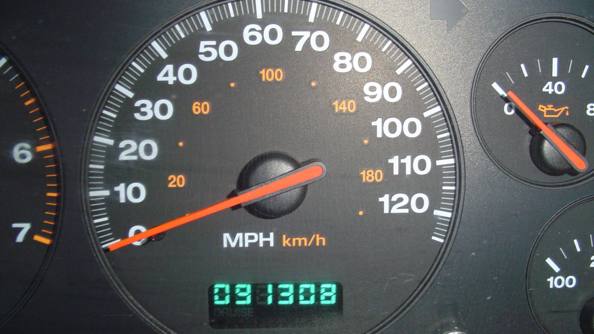 LCD Digital Odometer Blue Display from 2000 Jeep Grand Cherokee Laredo.