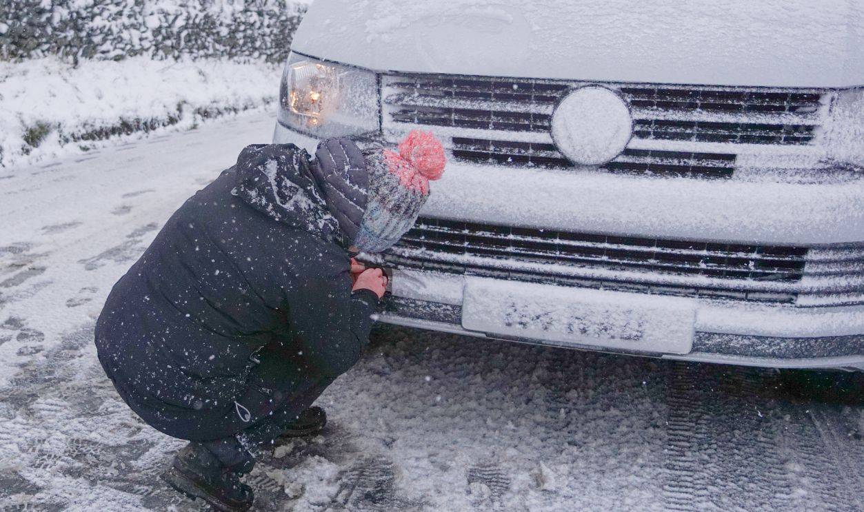 car in snow