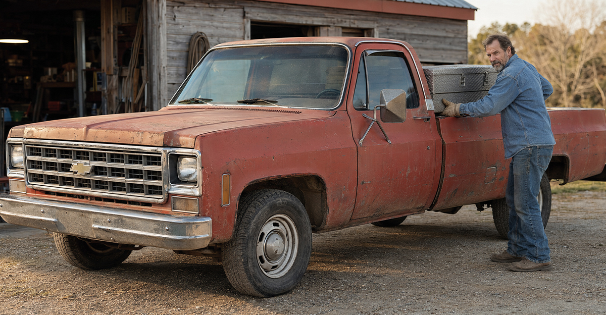 Old red truck