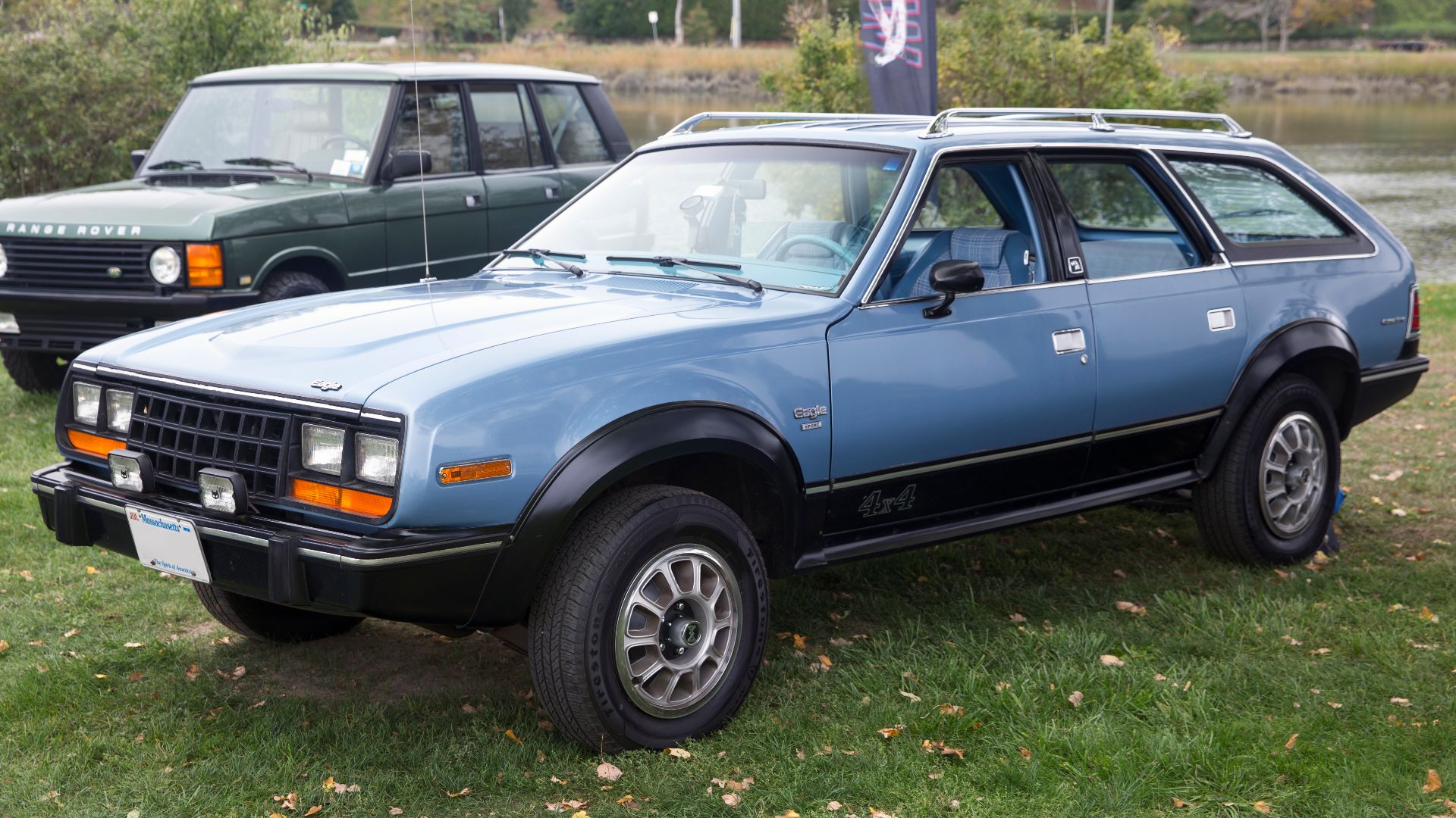 1981 AMC Eagle Sport Wagon at the Radwood event that was part of the 2021 Greenwich Concours d'Elegance. Medium Blue Poly with Blue interior, automatic transmission and the 4.2-litre inline-six.